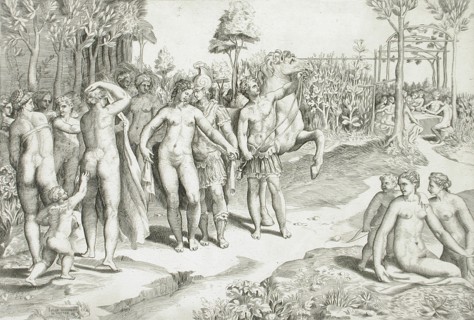 Ruggero in the Garden of Alcina, c1545. Creator: Giulio Bonasone.