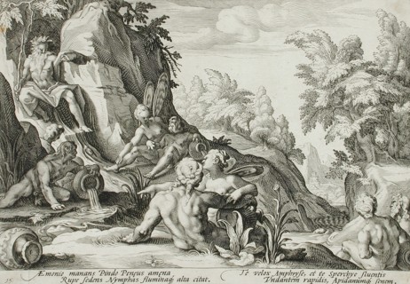 The River God Peneus Surrounded by Other Divinities, published 1589. Creator: Hendrik Goltzius.