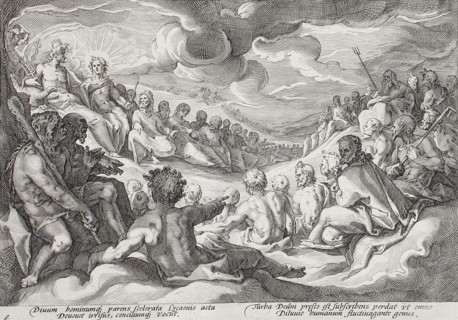 Jupiter Taking Council from the Gods about the Destruction of the Universe, published 1589. Creator: Hendrik Goltzius.