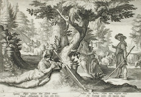 Battus Changed into a Stone, published 1590. Creator: Hendrik Goltzius.