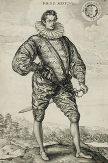 A Polish Nobleman Standing: Balthasar Bathory de Somlyo, 1583. Creator: Hendrik Goltzius.