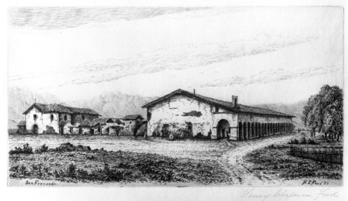 Mission San Fernando, published in 1883. Creator: Henry Chapman Ford.