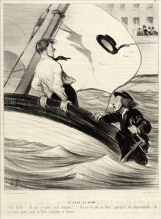 Le Coup de Vent, 1843. Creator: Honore Daumier.