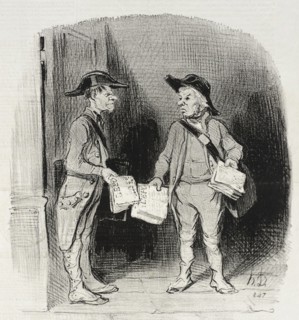 Les Vendeurs de l'Époque, 1845.  Creator: Honore Daumier.