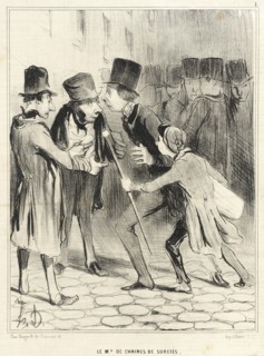 Le Md de chaines de suretés, 1840. Creator: Honore Daumier.