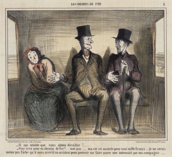 Il me semble que nous allons dérailler.., 1857. Creator: Honore Daumier.