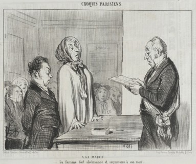 À la Mairie.., 1854. Creator: Honore Daumier.
