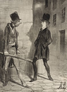 Quelle heure est-il s'il vous plait?, 1839. Creator: Honore Daumier.