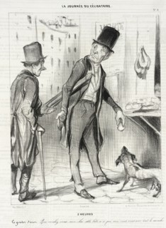 2 heures - Le gouter d'Azor, 1839. Creator: Honore Daumier.