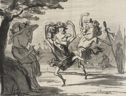 Les trois disciples de Mr. Cobdem se livrant.., 1854. Creator: Honore Daumier.