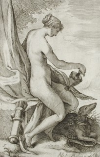 Nymph and Greyhound, between 1607 and 1610. Creator: Jacob Matham.