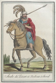 Costumes de Différents Pays, 'Arabe du Désert où Bedouin à Cheval', c1797. Creator: Jacques Grasset de Saint-Sauveur.