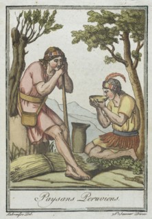 Costumes de Différents Pays, 'Paysans Peruviens', c1797. Creator: Jacques Grasset de Saint-Sauveur.