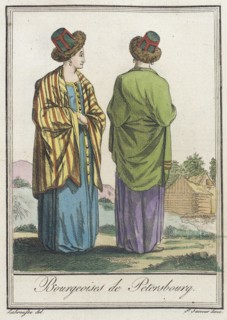 Costumes de Différents Pays, 'Bourgeoises de Petersbourg', c1797. Creator: Jacques Grasset de Saint-Sauveur.