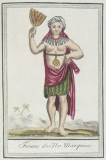 Costumes de Différents Pays, 'Femme des Iles les Marquises', c1797. Creator: Jacques Grasset de Saint-Sauveur.