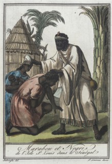 Costumes de Différents Pays, 'Marabou et Negre de l'Isle St. Louis dans le Sénégal', c1797. Creator: Jacques Grasset de Saint-Sauveur.