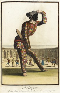 Recueil des modes de la cour de France, 'Arlequin', Bound 1703-1704. Creators: Jean Doliver, Jacques Le Pautre.