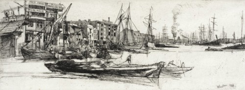 Thames Warehouses, 1859. Creator: James Abbott McNeill Whistler.