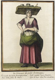 Recueil des modes de la cour de France, 'La crieuse de Petit Fromages', between 1675 and 1685. Creator: Henri Bonnart.