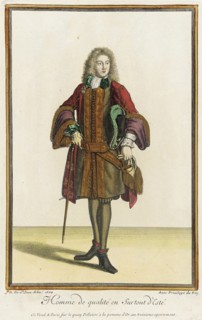 Recueil des modes de la cour de France, 'Homme de Qualité en Surtout d'Esté', 1684. Creator: Jean de Dieu.