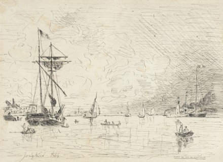 Departure from the Port of Honfleur, 1864. Creator: Johan Barthold Jongkind.