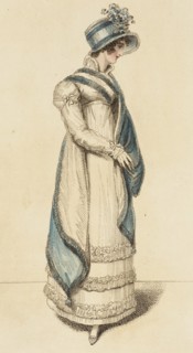 Fashion Plate (Britania Witzchoura Walking Dress), 1815. Creator: John Bell.