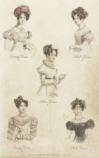Fashion Plate (La Belle Assemblée), 1822. Creator: John Bell.