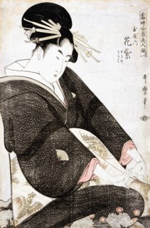 The Courtesan Hanamurasaki of Tamaya from the series Supreme Beauties of the Present Day, 1794. Creator: Kitagawa Utamaro.