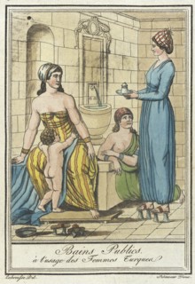 Costumes de Différents Pays, 'Bains Publics à l'Usage des Femmes Turquea', c1797. Creator: Jacques Grasset de Saint-Sauveur.