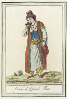 Costumes de Différents Pays, 'Dame de l'Isle de Tinne', c1797. Creator: Jacques Grasset de Saint-Sauveur.