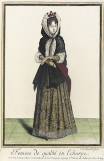 Recueil des modes de la cour de France, 'Femme de Qualité en Echarpe', between c1681 and c1683. Creator: Nicolas Arnoult.