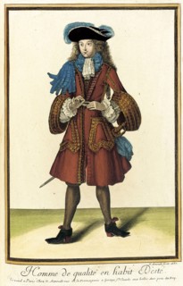 Recueil des modes de la cour de France, 'Homme de Qualité en Habit d'Esté', 1687. Creator: Nicolas Arnoult.