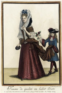 Recueil des modes de la cour de France, 'Femme de Qualité en Habit d'Esté', 1687. Creator: Nicolas Arnoult.