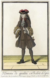 Recueil des modes de la cour de France, 'Homme de Qualité en Habit..., between c1678 and c1681. Creator: Nicolas Arnoult.