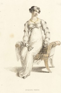 Fashion Plate (Evening Dress), 1812. Creator: Rudolph Ackermann.