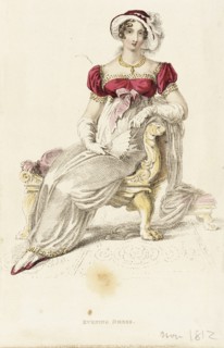Fashion Plate (Evening Dress), 1812. Creator: Rudolph Ackermann.