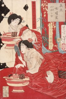 Metal for Tooth Blackening, 12th month, 1878. Creator: Tsukioka Yoshitoshi.