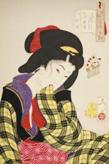 Looking Shy: The Manners of a Young Girl of the Meiji Era, 1888. Creator: Tsukioka Yoshitoshi.