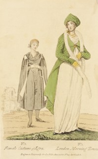 Fashion Plate (Female Costume of Egra - London Morning Dress), 1808. Creator: Unknown.