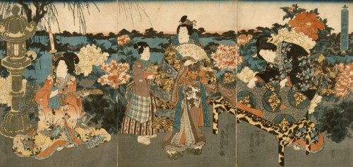 Courtesans in a Peony Garden, mid-19th century. Creator: Unknown.