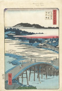 Sugatami Bridge, Omokage Bridge, and Jariba at Takata, 1857. Creator: Ando Hiroshige.