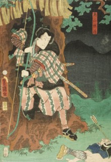 Actor in the role of the Hunter Toriyama Shusaku, 1859. Creator: Utagawa Kunisada.