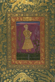 Single Leaf of a Portrait of Shah Abbas I, Painting: 18th century; Calligraphy: 1582-1583. Creator: Unknown.
