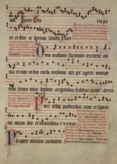 Leaf from an Antiphonary, early 14th century.  Creator: Gerwich.