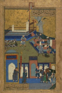Single Leaf from Mantiq al-tayr by Farid al-din `Atta, late 9th century AH/AD 15th century. Creator: Bihzad.