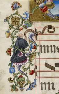 Praying cleric - detail from an antiphonary, c1505. Creator: Unknown.