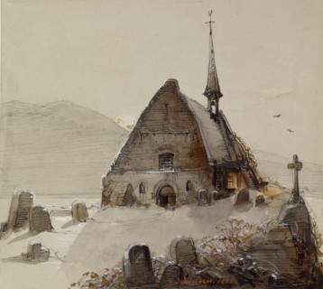Mountain Scene, 1852. Creator: Caspar Scheuren.