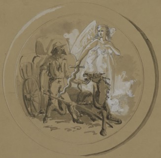 Untitled: Study of a Horsecart, 1855-1859. Creator: Alfred Jacob Miller.