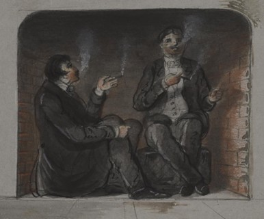 Cigar Smokers, mid 19th century. Creator: Alfred Jacob Miller.