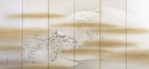 Byodo-in Temple in Winter, 1860-1870. Creator: Mori Kansai.
